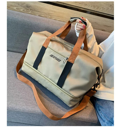 Large Capacity Travel Fitness Bag Waterproof Portable Sports Duffel Bag for Men Short Distance Workout Chest Shoulder Carryall