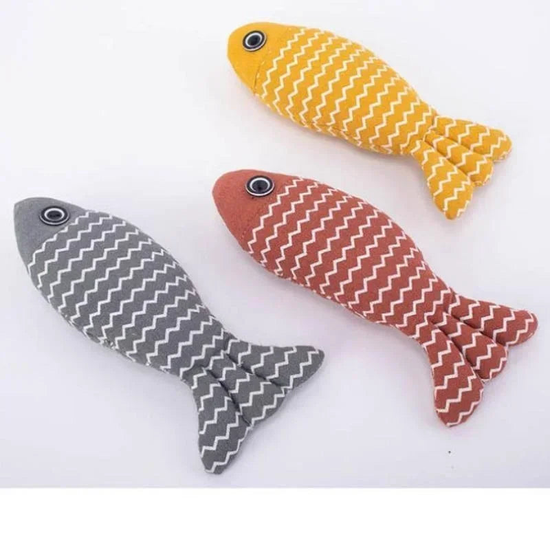 Cat Toys Interactive Grinding Teeth Chewing Toy with Catnip Fish Shape Pet Pillows Kittens Cats Toy Cat Supplies