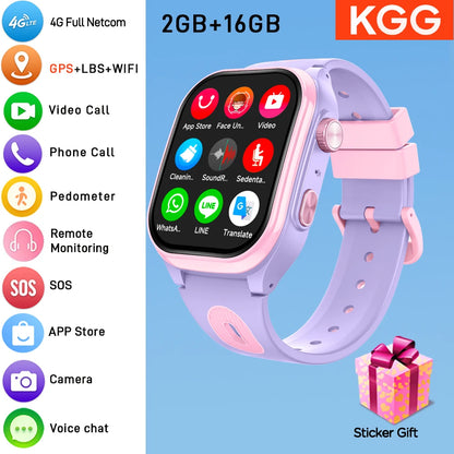 Kids 4G Smart Phone Watch 2.0'' 2+16G APP Download GPS WIFI Video Call  Camera Children Smartwatch Monitor Tracker Location