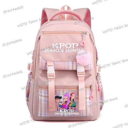2025 Movie Print Children School Backpack KPop Demon Hunters Multi-function Knapsack Bag Students Girls New Fashion Schoolbag