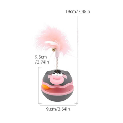Cat Teaser Cat Interactive Toys Turntable Ball Kitten Accessories With Feather Bell Pet Supplies Enrichment Indoor Games For