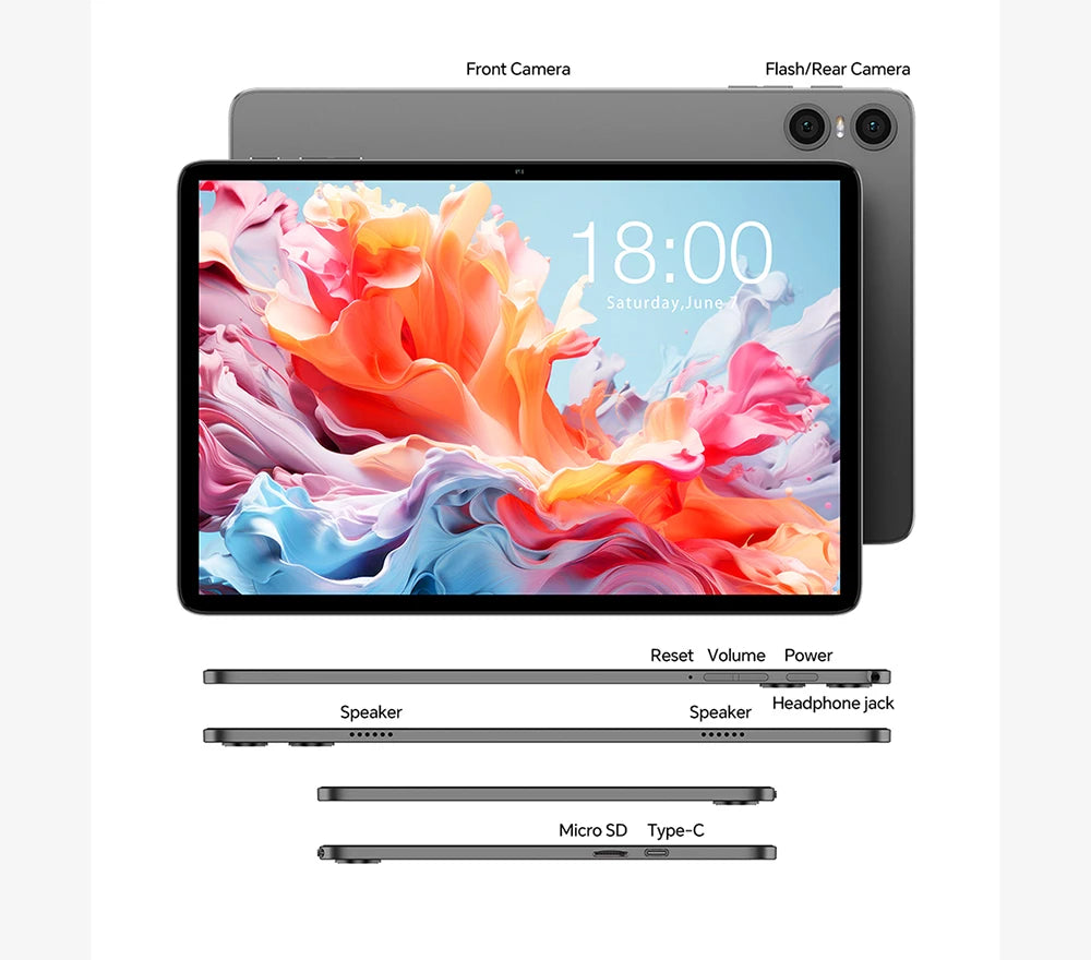 Teclast P30T Android 15 Tablet 10.1" IPS Max 12GB RAM 128GB ROM T606 8-core 6000mAh Keyboard/Case/Mouse/Stylus/Headphone/Stand