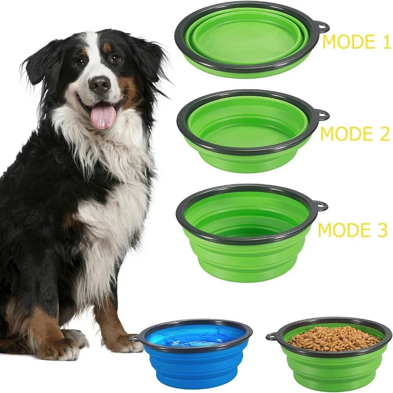 Pet Folding Silicone Bowl Collapsible Dog Food Bowl Water Large Outdoor Pet Travel Bowl Portable Puppy Food Container Feeder