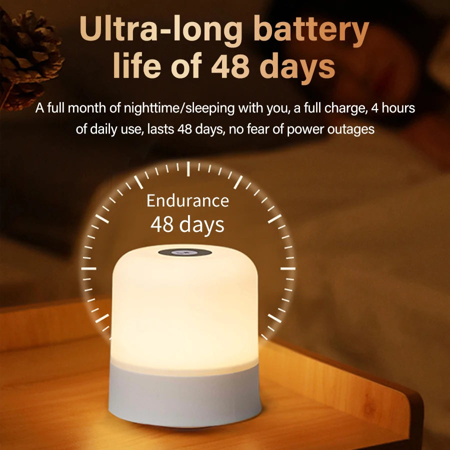 Touch LED Night Light USB Table Lamps Rechargeable Dimmable Bedside Light for Bedroom Decor Home Christmas Gift Child Night Lamp