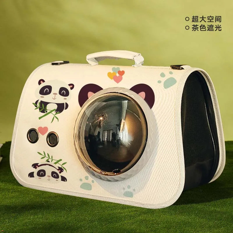 Cat Shoulder Bags High-capacity Cat Bag Foldable Hand-held Space Capsule Mesh Breathable Outing Pet Crossbody Bag Pet Backpack