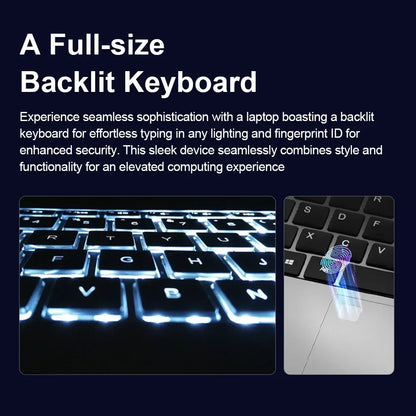 15.6" N5095 Laptop with Up to 32GB RAM  2TB Storage Windows 10/11 Pro Black Backlit English/Russian Keyboard, Portable Notebook