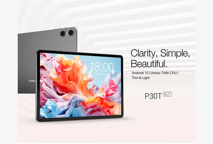 Teclast P30T Android 15 Tablet 10.1" IPS Max 12GB RAM 128GB ROM T606 8-core 6000mAh Keyboard/Case/Mouse/Stylus/Headphone/Stand