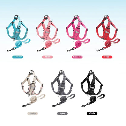 Dog Harness Leash Set Small Medium Dog Cat Chest Strap Adjustable Reflective Breathable Walking Training Vest Pet Accessories