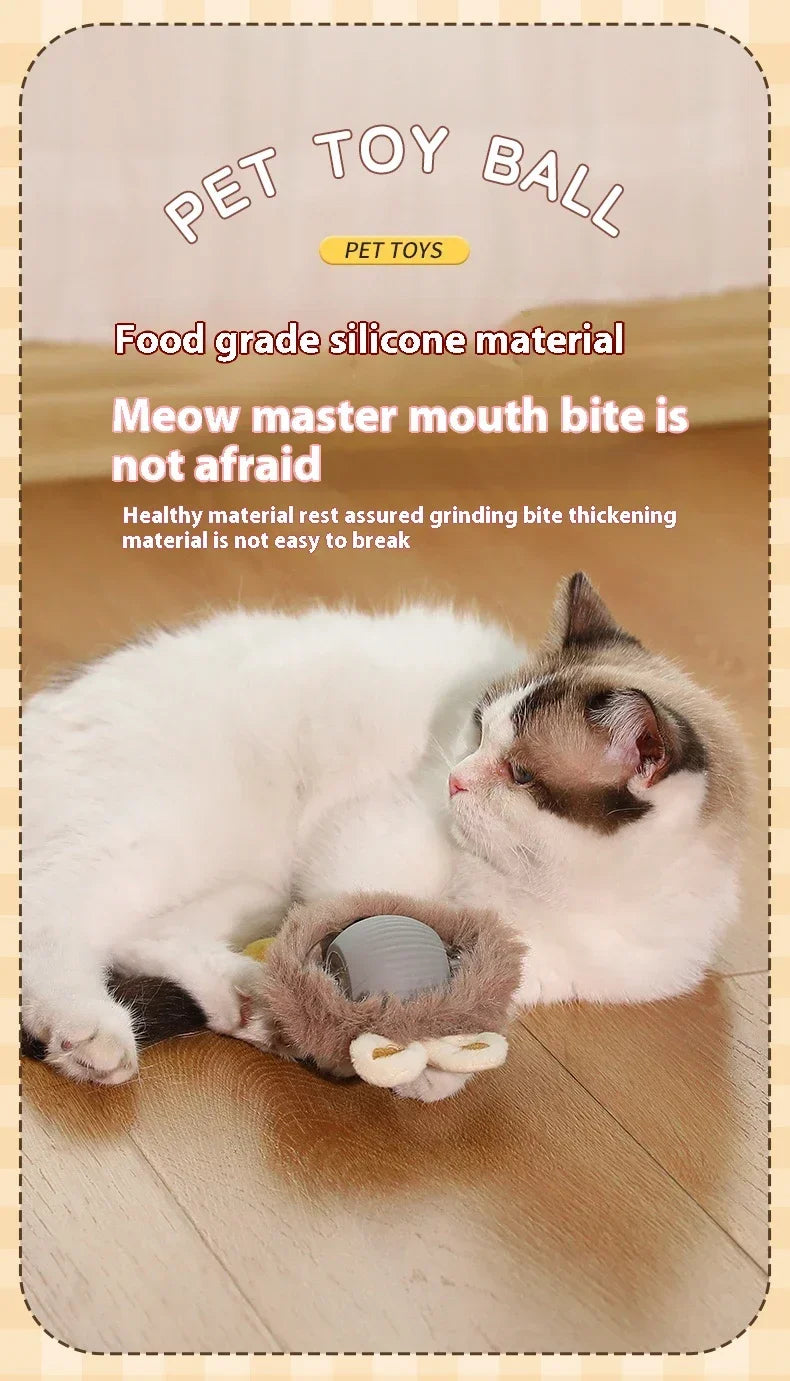 Smart Interactive Cat Toys Ball Auto Electric Rolling Ball Toys for Cat Kitty Pet Automatic Training USB Rechargeable Cat Toy
