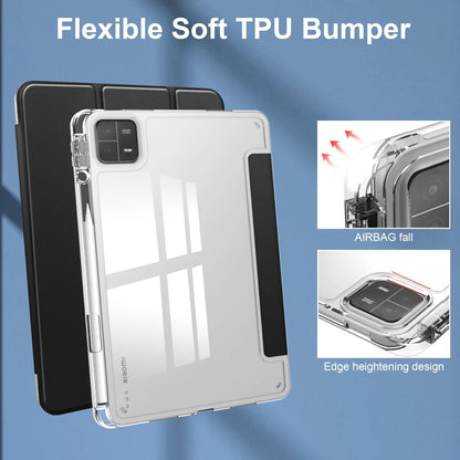 Case for Xiaomi Mi Pad 5 6 Pro 11 7 PRO 11.2 HD Transparent Case Redmi pad SE 11 Pad 2 2025 PRO 12.1" with Awake / Sleep Cover