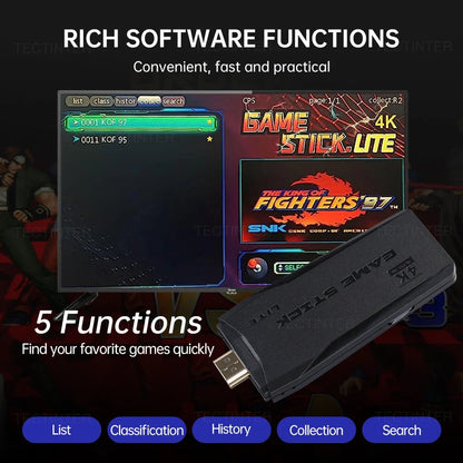 M8 4K Game Stick TV Video Game Console 64G Built-in 20000+ Games Wireless Controller Gamepad Retro Handheld Game Player For PS1