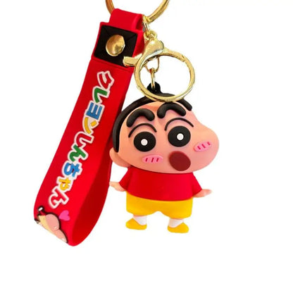 Anime Cartoon Crayon Shin Chans Pvc Doll Keychain Kawaii Couple School Bag Pendant Cute Decoration Gift
