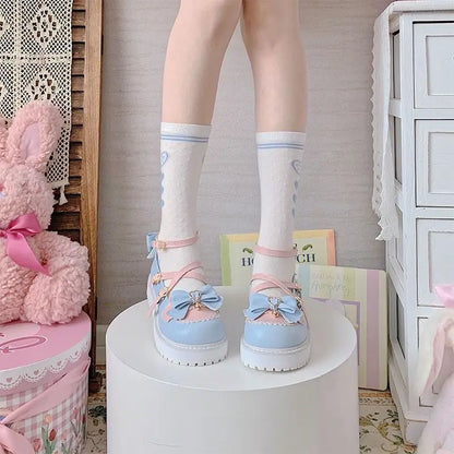 2025 New Autumn Lolita Shoes Bow Cute Soft Girl Wild College Style JK Uniform Round Head Small Leather Shoes Kawaii Shoes