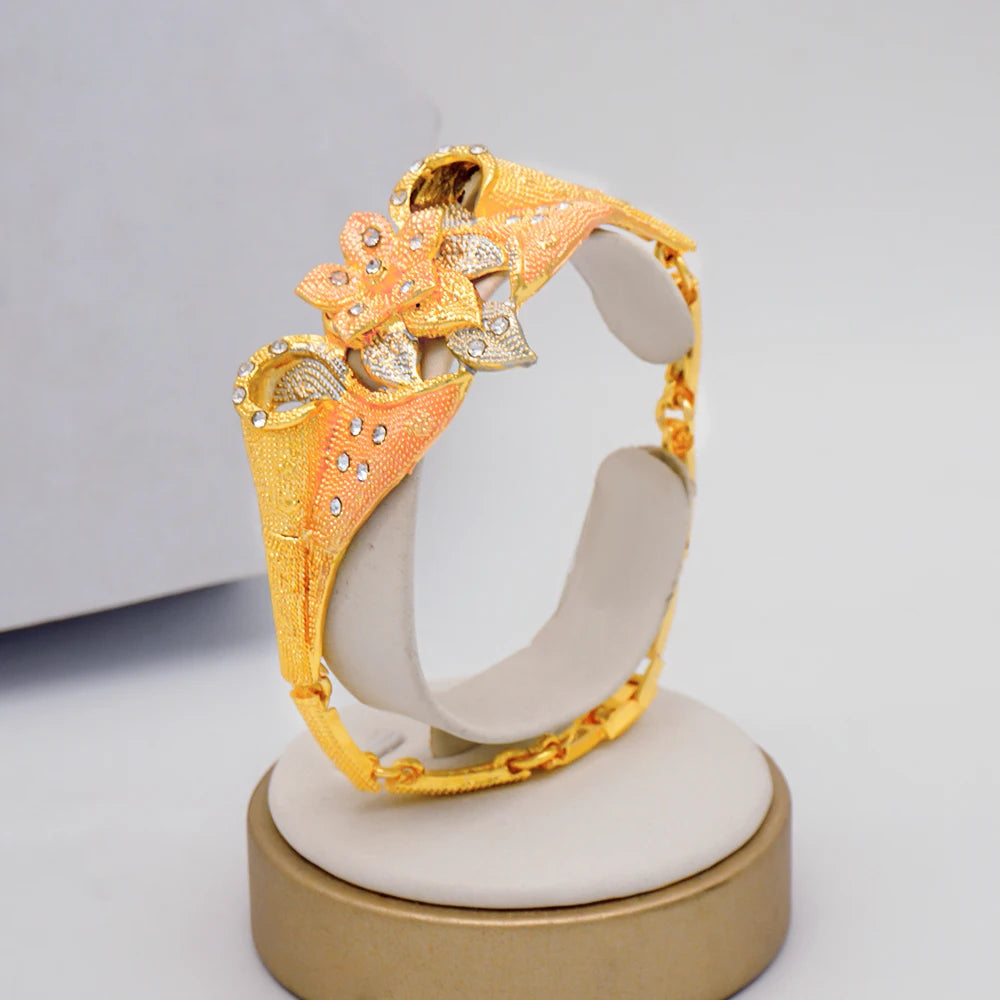 2023 Fine Jewelry Sets For Women Dubai Bridal Wedding Gifts Necklace Bracelet Earrings Ring Jewellery Set African Bead jewelry