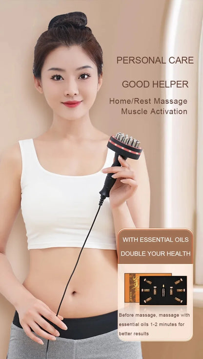 Electric Meridian Brush Body Massager Heated GuaSha Hot Compress Scraping Lymphatic Drainage Machine Fat Burner Health Care Tool