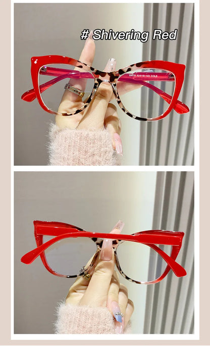 2024 New Cat Eye Glasses Frame Women Fashion Gradient Color Eyeglass Frame Anti Blue Light Glasses Computer Goggles Óculos Gifts