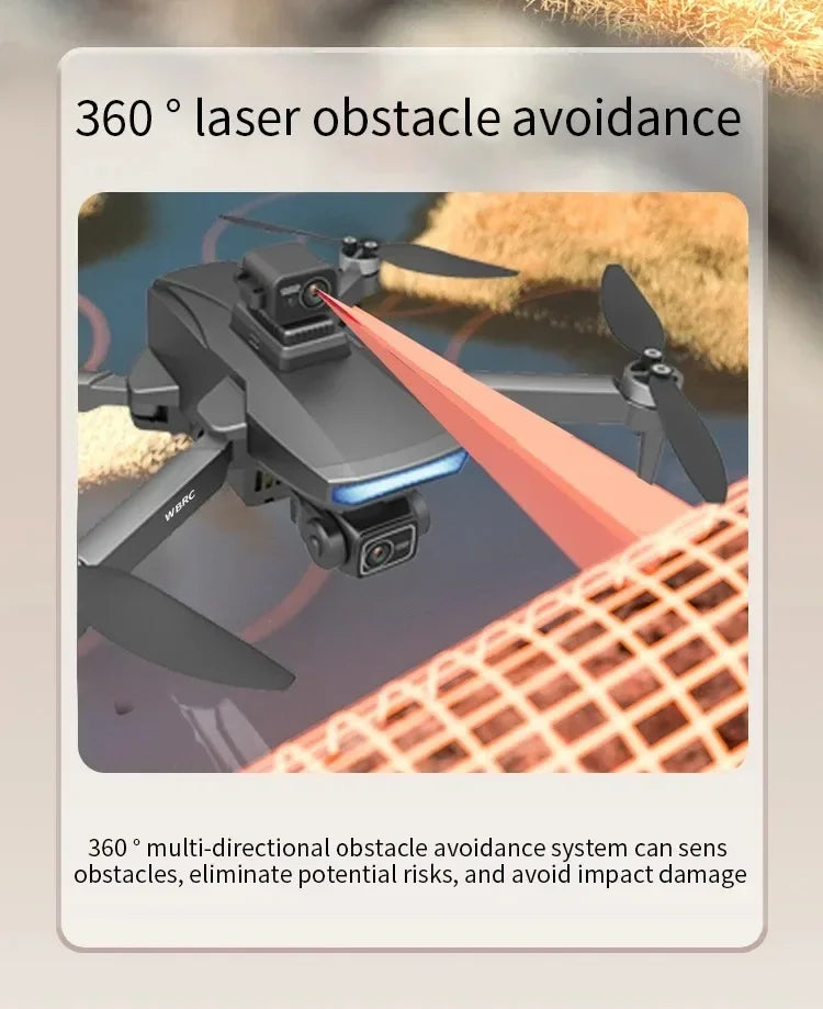 Drone W10 with 4.5 Inch Screen 3-Axis Anti-shake Gimbal Drones 4K Aerial Brushless RC Quadcopter 5G GPS 8K HD Cameras EIS Dron