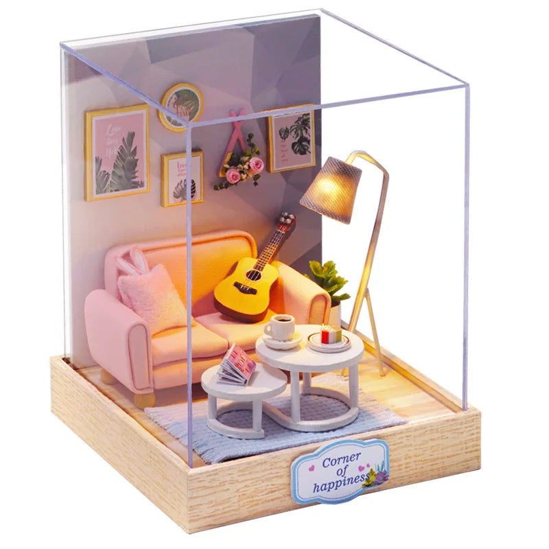 Cutebee DIY Dollhouse Super Mini Scale Miniature Dollhouse Japanese Garden Building Kit Toys for Birthday Gifts