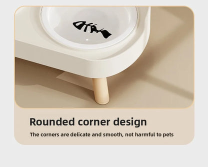 Pet Bowl PP Plastic Double Bowl Anti-killing Bowl Water and Grain Integrated Dog Bowl Cat Dog Water and Grain Bowl