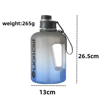 2.4 Liter Sports Water Bottle With Straw Large Capacity Fitness With Scale Gradient Kettle Outdoor Plastic Portable Water Bottle