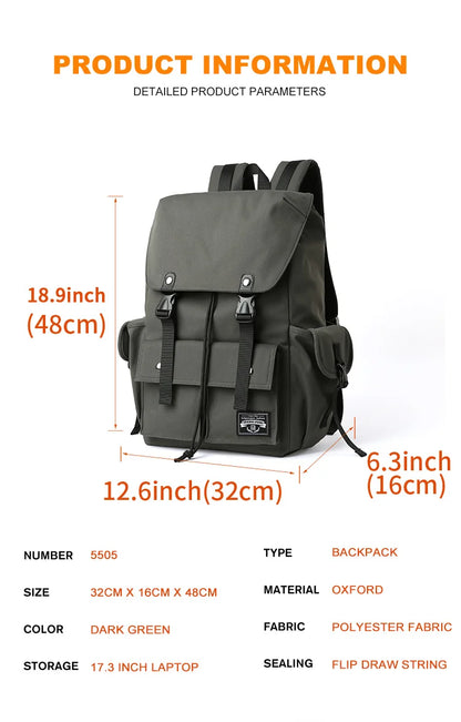 Fashion Waterproof Large Capacity Drawstring Backpack for Men Oxford Durable Travel College Student Laptop School Bag Bookbag