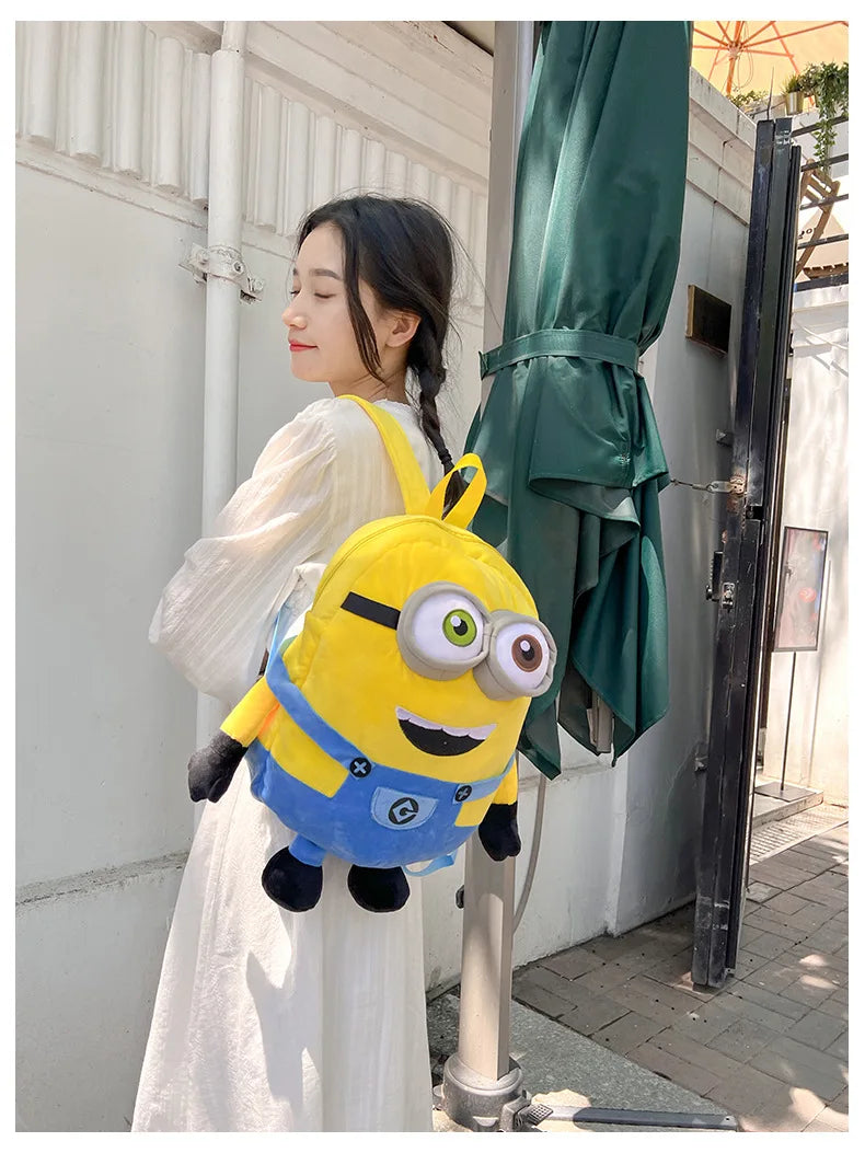 New Cartoon Anime  Backpack Minions Doll Large Size School Bag Large Capacity Student Cartoon Backpack