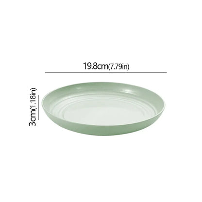 Wheat Straw Solid Color Round Plates Salad Dessert Dinner Reusable Microwave Safe Anti Fall And Shatter Plates Fruit Plate