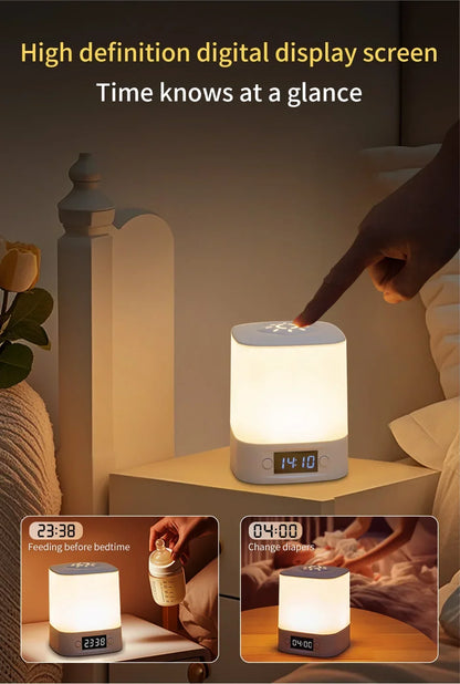 Touch Dimmable LED Night Lamp with Remote Clock Time Display or not Eye Protection Reading Lamp Bedside Night Light Rechargeable