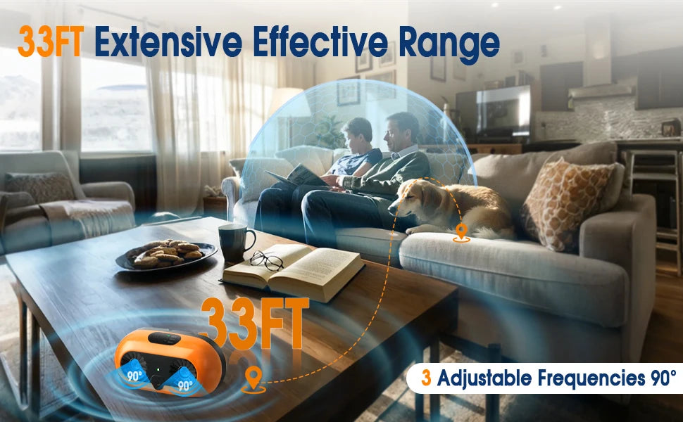 Anti Barking Devices, Auto Bark Deterrent Devices with 3 Modes, Rechargeable Dog Barking Silencer Sonic Barking Deterrent Indoor