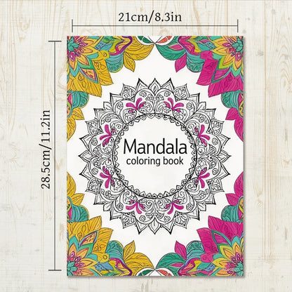 Mandala Adult Coloring Book - 8.3x11.2 inches Stress relief coloring book 22 pages of art therapy illustrations to relieve anxie