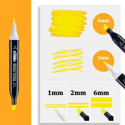 Dual Tip Alcohol Markers Brush Fine Tip Artist Painting Professional Sketch Marker Pen Graffiti Manga Drawing Tools Art Supplies