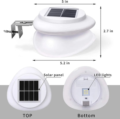 Solar Garden Gutter Lights Outdoor, 9 LED Deck Fence Lights Waterproof for Wall, Deck, Fence, Stair, Step and Yard Decor