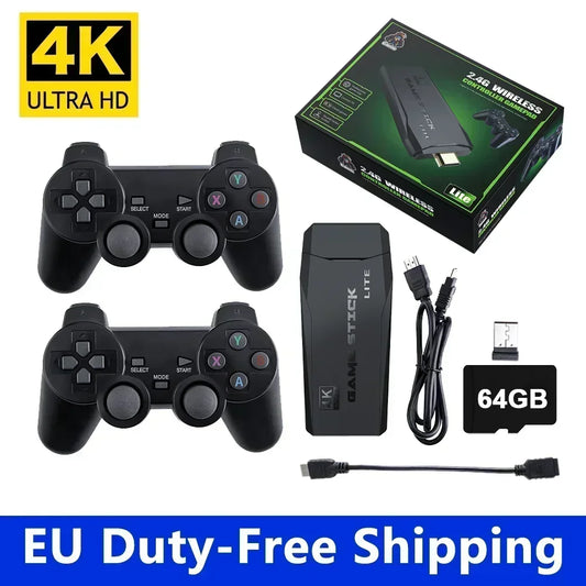 4K HD Video Game Console 2.4G Double Wireless Controller For PS1/FC/GBA Retro TV Dendy Game Console 10000 Games Stick Dropship