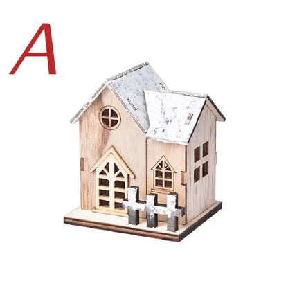 Wooden Cabin with LED Lights, Christmas Ornaments, Family Christmas Decorations, Christmas Cabin, Children's Gifts