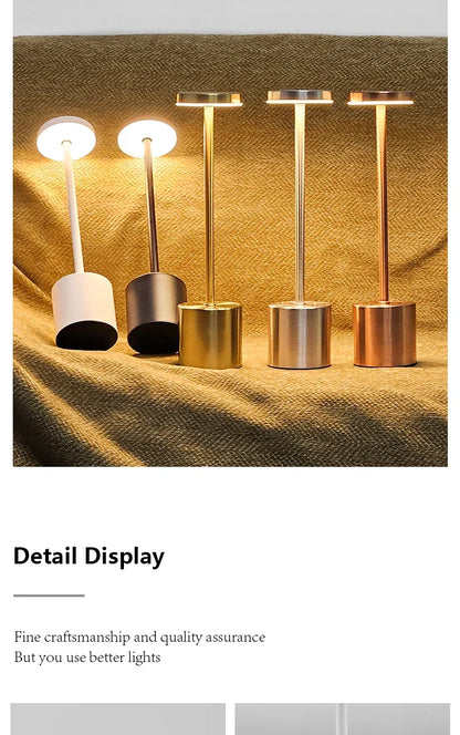 Table Lamp LED Touch Sensor Desktop Night Light Rechargeable Wireless Reading Lamp 3Colors Adjustable Creative Ambient Light