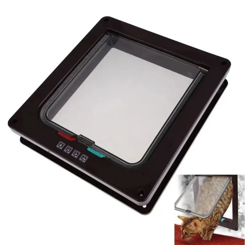 Security Lock Flap Door for Dog Cats Kitten ABS Plastic Small Pet Gate Door Kit Cat Dogs Flap Doors Dog Cat Accessories