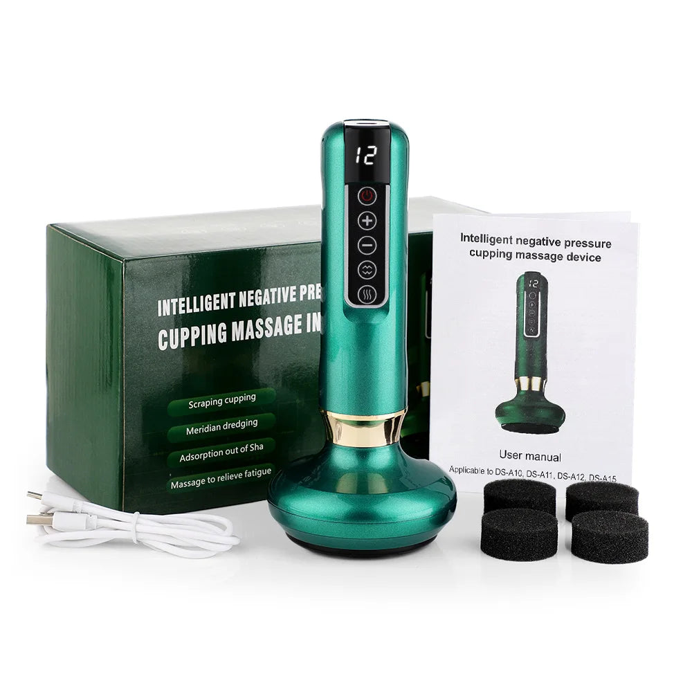 Intelligent Suction Medical Cupping Set Beauty Massager Glass Jars Anti Cellulite Cupping Vacuum Slimming Guasha Massage