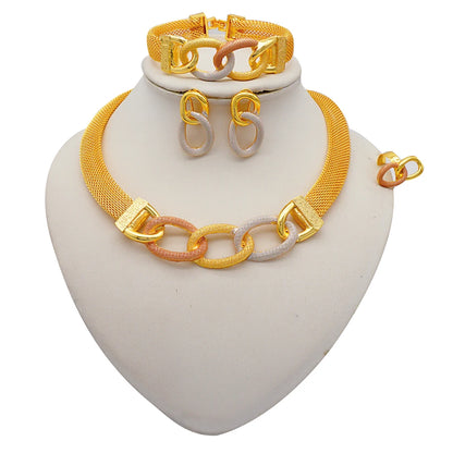2023 Fine Jewelry Sets For Women Dubai Bridal Wedding Gifts Necklace Bracelet Earrings Ring Jewellery Set African Bead jewelry