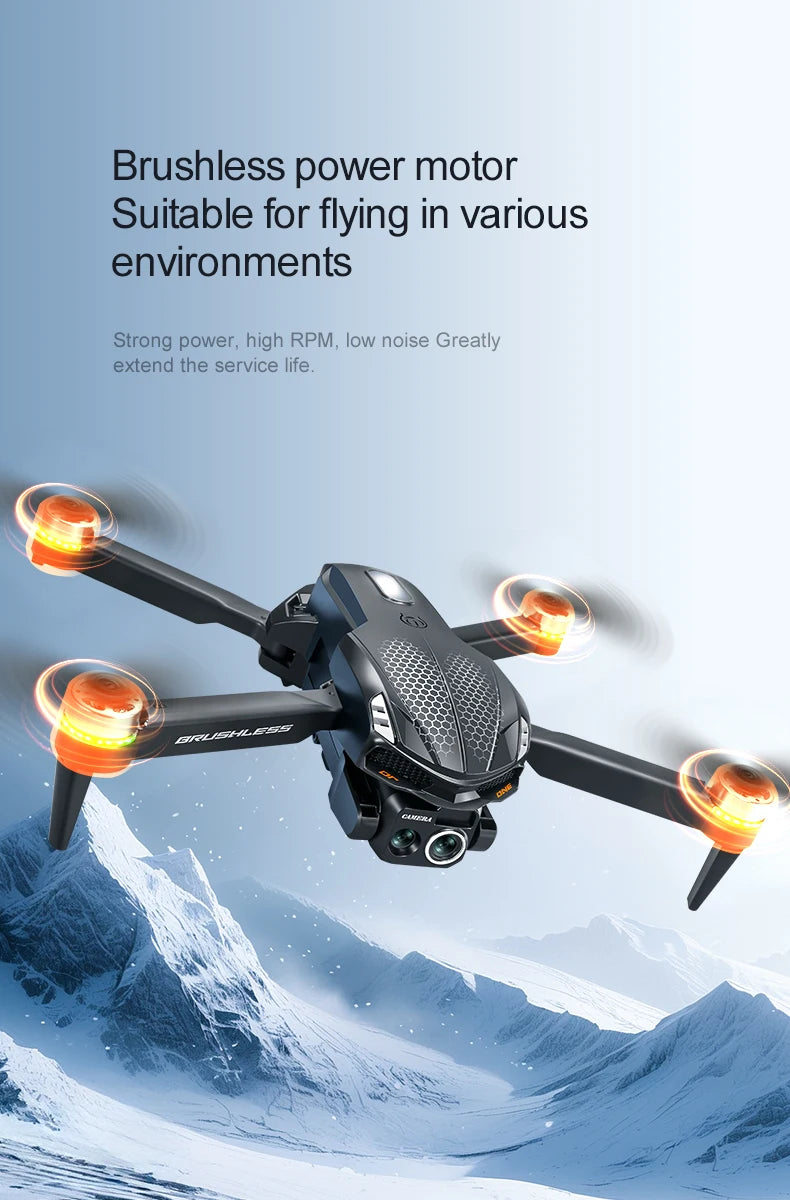 2025 S168 RC Drone Brushless Motor 8K HD Dual Cameras Optical Flow Positioning and Intelligent Obstacle Avoidance Aircraft Toy