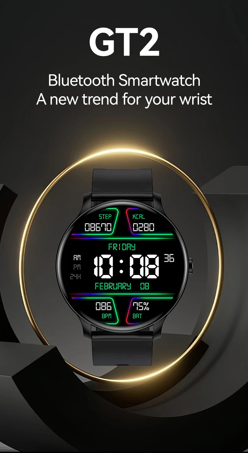 KESHUYOU New Smart Watch Women's Men's Full Touch Screen Bluetooth Talk Sports Fitness Tracker Heart Rate Monitor Smart Watch