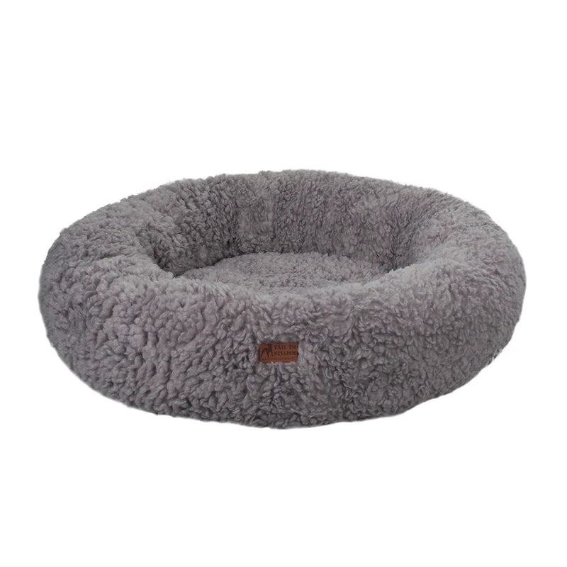 Wholesale Manufacturer Soft Luxury Fleece Plush Pet Cushion Round Donut Sleeping Calming Pet Cat Dog Bed Dog Kennel