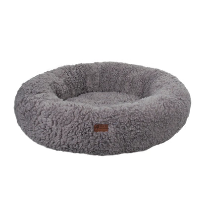 Wholesale Manufacturer Soft Luxury Fleece Plush Pet Cushion Round Donut Sleeping Calming Pet Cat Dog Bed Dog Kennel