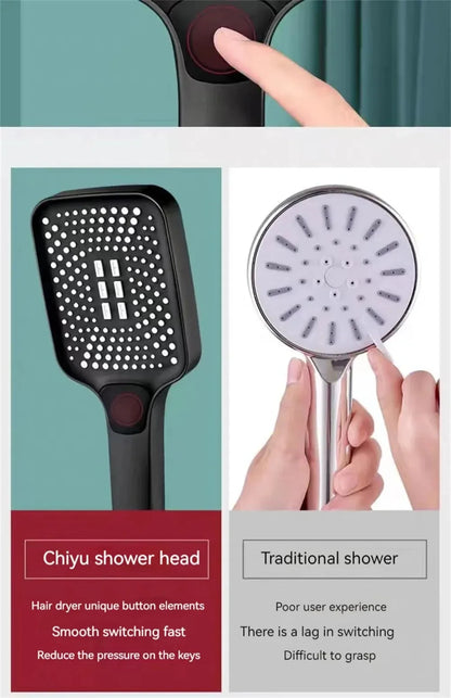 Pressurized Nozzle Bathroom Shower Head High Pressure Water Saving Sprayer ABS Bathroom Accessories Chrome Rainfall Shower Head