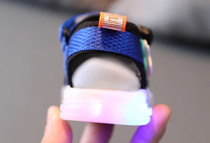 LED Kids Sandals Boys Girls 2023 Summer New Children Cartoon Luminous Light Up Baby Shoes Fashion Sport Soft Bottom Beach Shoes