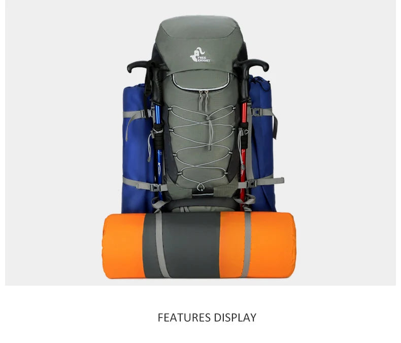 75L Camping Backpack Travel Sport Bag With Rain Cover Climbing Mountaineering Trekking Outdoor Rucksack Hiking Bag Shoulder Men