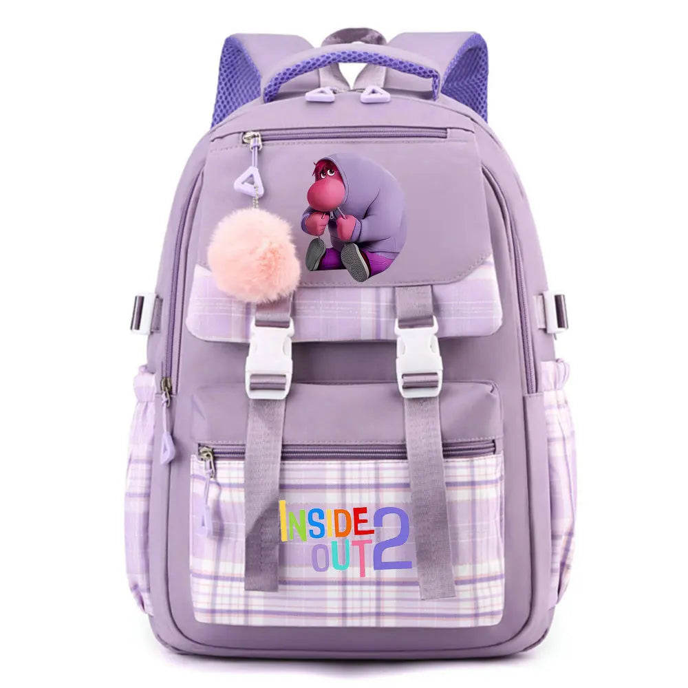 Inside Out 2 Girls Anime Cute Backpack Boy Cartoon Printed Schoolbag Children Large Capacity Book Bag Kids Shoulders Bag