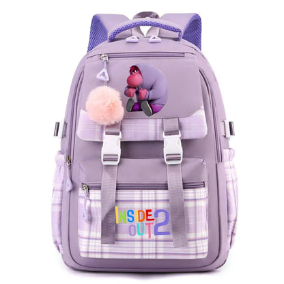 Inside Out 2 Girls Anime Cute Backpack Boy Cartoon Printed Schoolbag Children Large Capacity Book Bag Kids Shoulders Bag