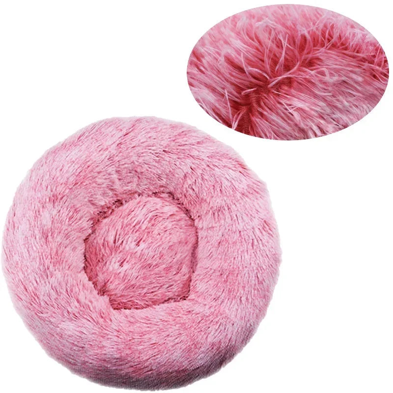 Round Pet Bed for Large,Medium and Small Dogs House Bed Soft Cats Bed Long Plush Dog House for Dogs House Winter Warm Sleeping