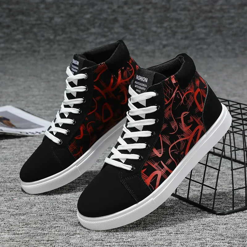 Men's Sneakers Fashion High Top Canvas Shoes Autumn New Casual Shoes for Men Lace Up Platform Vulcanized Shoes Big Size48 Tenis