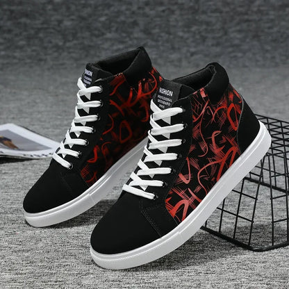 Men's Sneakers Fashion High Top Canvas Shoes Autumn New Casual Shoes for Men Lace Up Platform Vulcanized Shoes Big Size48 Tenis